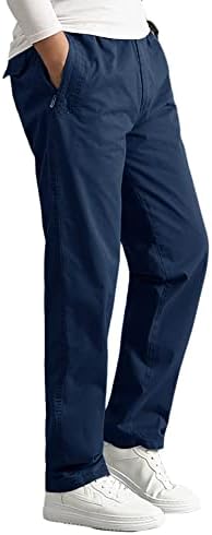 Панталони со карго -панталони за масти на Wzikai, еластични џемпери за половината за мажи кои се обидени долги панталони, светло