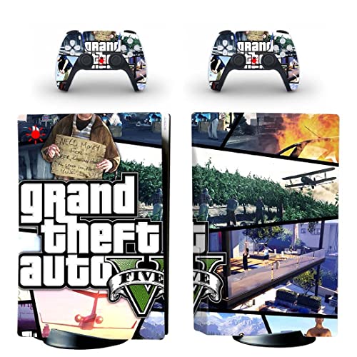 За PS5 Disc - Game Grand GTA Theft и Auto PS4 или PS5 налепница за кожа за PlayStation 4 или 5 конзола и контролори Декал Винил ДУЦ -5984