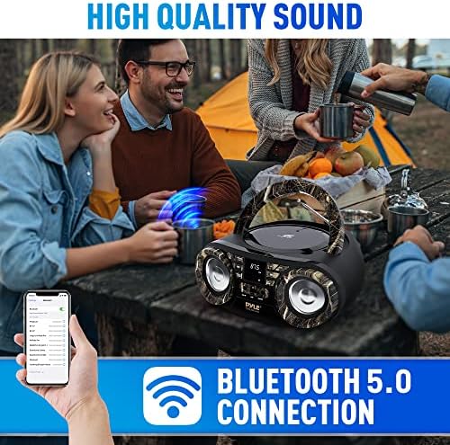 Преносен CD плеер Bluetooth Boombox звучник - AM/FM стерео радио и аудио звук, го поддржува CD -R -RW/MP3/WMA, USB, AUX, слушалки,