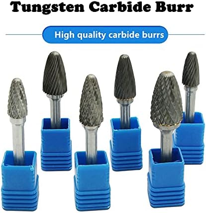 Tunften carbide burr со 16 mm shank глава единечна ротирачка алатка цврста алатка за напојување ротациони датотеки парчиња за DIY