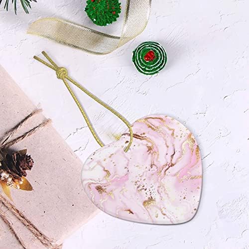 Мермерно сликарство со розово злато Божиќни украси украси за елкир украси керамика декорација на приврзоци