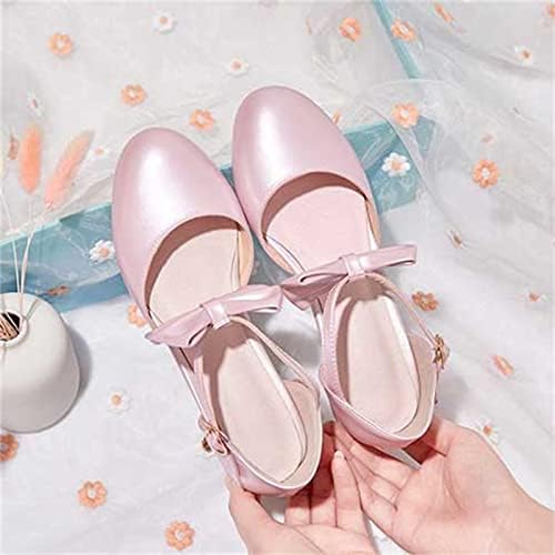 Девојки облекуваат чевли за фустани Мери Janeејн пумпи со ниски потпетици свадба принцеза (мали деца мали чевли за подот на мали деца