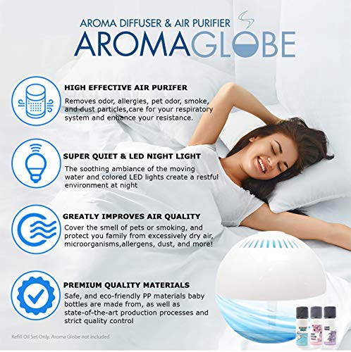 Американски Jaclean Aroma Globe Air Washer и просторија ревитализатор ароматизатор бела машина за бучава со миризливи арома масла