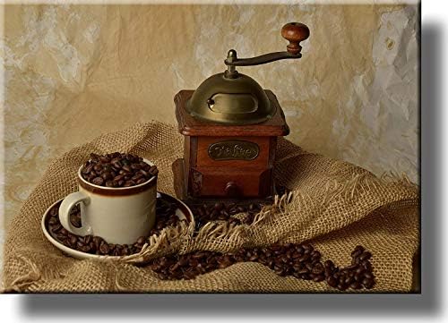 Слика за кујна за мелница за кафе на истегната платно wallидна уметност декор, подготвен да виси!
