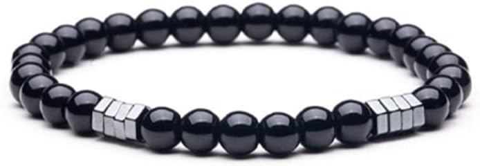 Dimre Obsidian Anklet Hematite Magtet Obsidian Magnetic Therapy Anklet Unisex Handsced 5pc whysfx