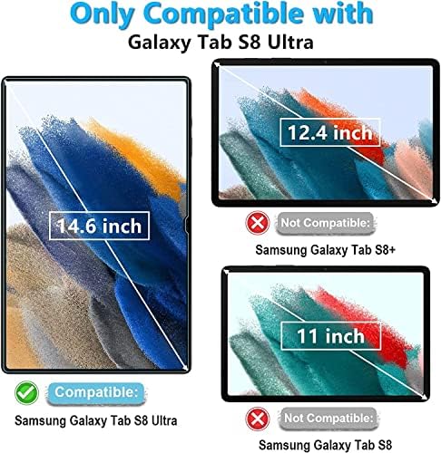 Pys Samsung Galaxy Tab S8 Ultra заштитник на екранот компатибилен со Samsung Galaxy Tab S8 Ultra Galaxy Tab S8 Ultra 14,6 инчи 2022,