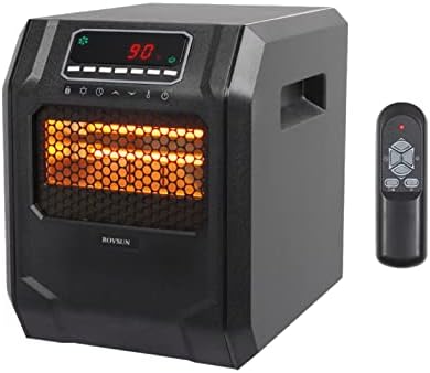 Zokop Electric infrared Quartz Geater w/ далечински управувач, грејач на простор од 4 елементи w/ контрола на температурата,