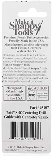 Snappy Tools 7/64 инчи само-центрирање на шарки, компатибилен со Festool Centrotec Chucks 95107