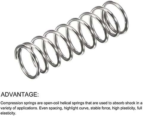 Спрингс за компресија на метакситис 10 парчиња, 304 Пролет за проширување од не'рѓосувачки челик - за поправки на домови во продавници, проекти