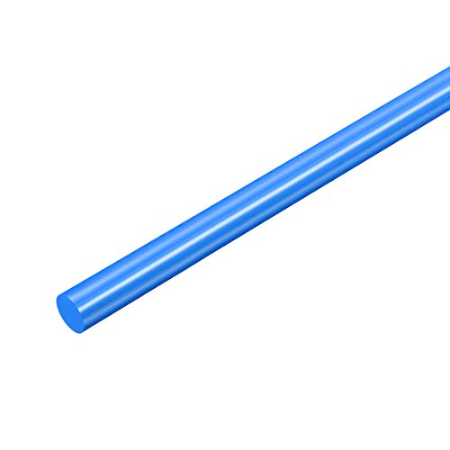 Uxcell Пластична тркалезна шипка 3/16 инчи Дија 20 инчи со должина на сина полиоксиметиленска прачка Инженерска пластична тркалезна лента