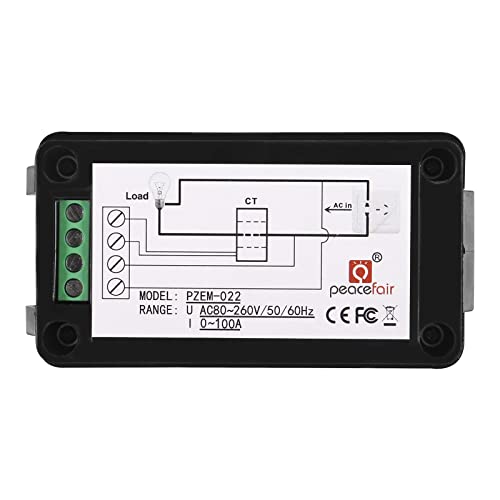 Дигитален метар AC, AC 80-260V 100A LCD дисплеј дигитална струја на напон на напон на напон Фреквенција на моќност Фактор на моќност