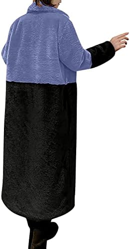 Foviguo палта за жени модна облека, плус големина парка за жени со долг ракав пешачење зимски енканто бок блок паркинг лапел завиткан