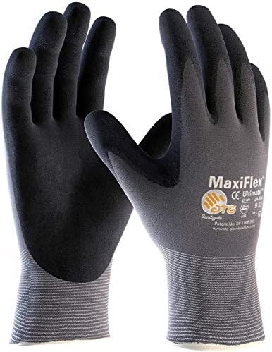 Maxiflex 34-874 беспрекорна плетена најлон/ракавица од ликра со нитрилна обложена микро-пена за зафат на дланката и прстите
