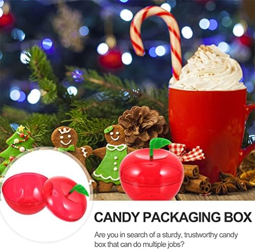 Ангоили 8 парчиња Божиќна Кутија За Бонбони Во Форма На Јаболко Кутии За Чоколадни Пакувања Кутии За Бонбони Што Може Да Се Полнат Кутии За Свадбени