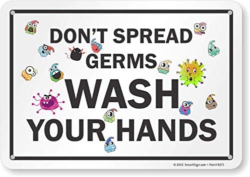 SmartSign „Не шири ги микробите, измијте ги рацете“ | 7 x 10 алуминиум