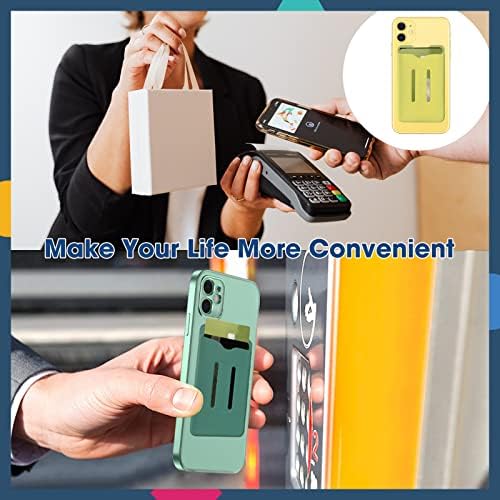 Phonemate Телефонски паричник за ракави за мобилни телефони, затегнати силиконски телефонски чанти стапчиња на држач за лична карта за лична карта