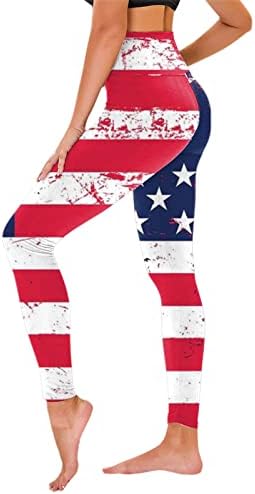 МИАШУИ Женска Летна Облека Денот На Независноста На Жените Американски 4 од јули Печатење Хеланки Панталони За Јога Жени Удобни