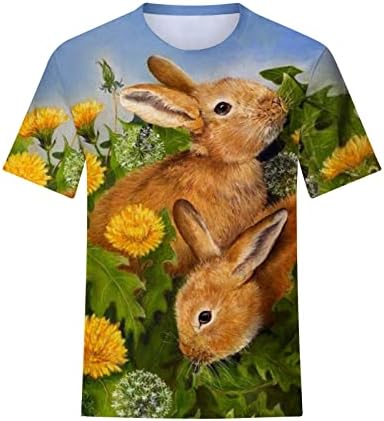 Велигденски кошули за жени кошули за зајаче симпатична шема на зајаци