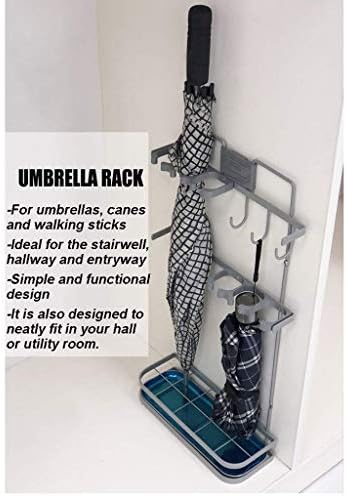 Bkgdo чадор стои, стопанство за домашни слоеви за чадори и трска за одење, модерен метален држач за складирање на држачи за складирање со отстранлива лента за капење н