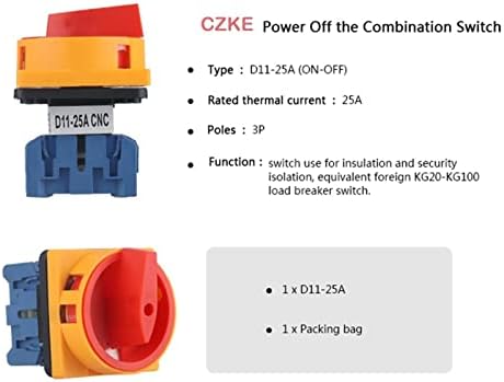 SJSW D11-25 Rotary Switch Selector Change Changever CaM Switch 25A 1 фаза 2 Позиција 4 Терминали Капка