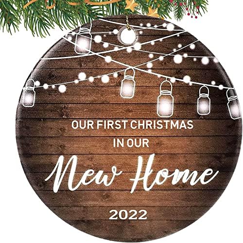 2022 Нашиот прв Божиќ како украси Први Божиќни брачни украси парови свадбени подароци новогодишни украси за елки за виси додатоци украси faux garland