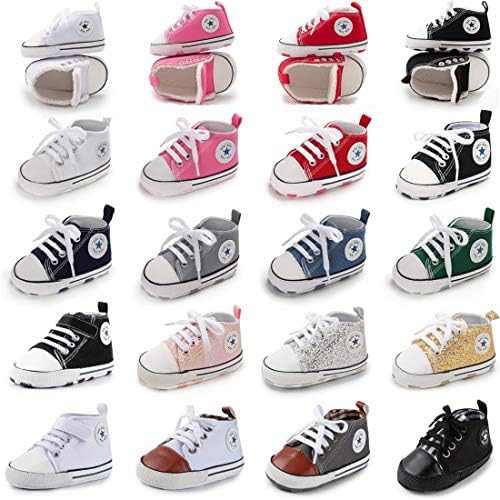 KidsUn Unisex Baby Baby Boys High Top Top Sneaker Soft Anti-Slip единствено новороденче новороденче први пешаци платно чевли