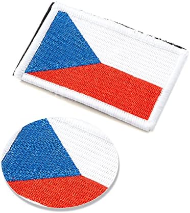 4 парчиња чешка чешка република знаме закрпи, кука и јамка извезени тактички закрпи на знамето за ранец за ранец за капаци.