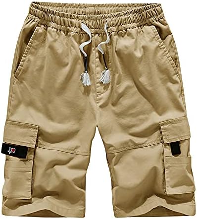 Тактички шорцеви за машки модни модни џебни панталони памук памук со пет точки со комбинезони Менс атлетски