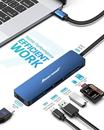 HIEARCOOL USB C Hub, MACBOOK Pro Адаптер USB C Dongle, 7 во 1 USB C До HDMI Multiport Адаптер Компатибилен ЗА USB C Лаптопи Nintendo