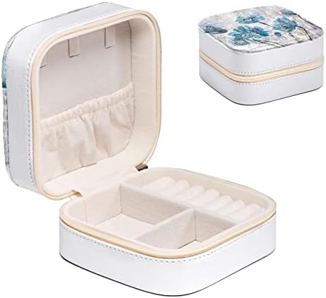 Патувачка кутија за накит, мали кутии за организатори за накит за жени девојки, сина цвет, куќиште за патувања, куќиште за пили, мини