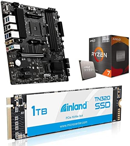 Micro Center AMD Ryzen 7 5700G 8-јадрен, отклучен десктоп процесор со 16-тина со пакет за графики Radeon со матична плоча B550M