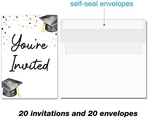 Покани за дипломирање на забави за дипломирање во Бифез, дипломирана најава, постепено покана за пополнување со коверти, сет од 20