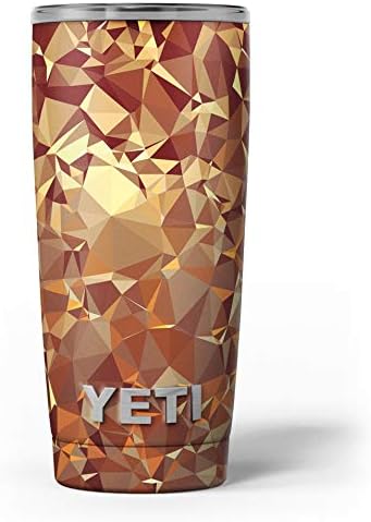 Дизајн Скинц портокалова геометриска V5 - комплет за винил за завиткување на кожата компатибилен со чашите за ладилни ладилни текови