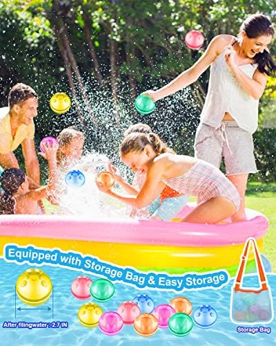 12 парчиња балони за вода што можат да се користат за деца за деца возрасни активности, мека топка за прскање на силиконска вода со