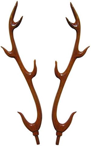 Bk Art & занаети -Домашна декорална ставка „Елен глава“ висока 50 см -дрвени ракотворби за прикажување на производи за украси за wallидови.