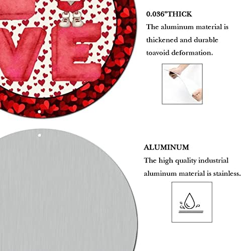 Тркалезни метални знаци на венец на Денот на вineубените сакаат црвено срце симпатична гном лимен знак за ангажман wallид уметност