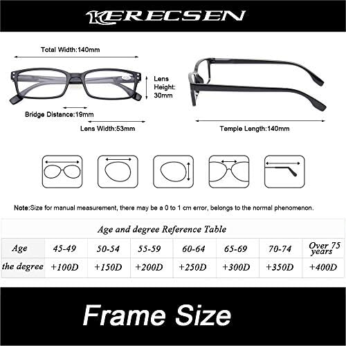 Kerecsen 4 пакувања за читање очила за жени/мажи пролетни шарки читатели очила лесни очила за очила