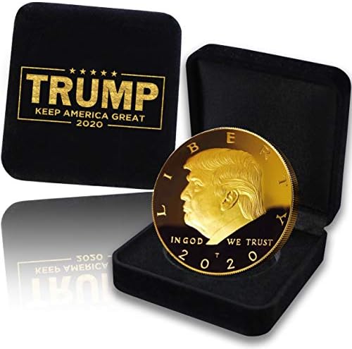 Доналд Трамп монета 2020 со кутија за подароци - Златна позлатена монета, заштитен случај