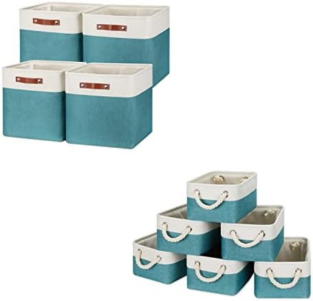Коцки за складирање на привремена Ткаенина 4пакувајте Корпи за Складирање 13х13 За Организирање, 6пакувајте Мали Канти За Складирање Ткаенини