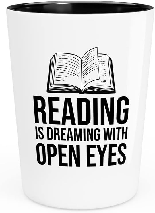 Loversубителите на книгата со флаерни земјиште шутираа стакло 1.5oz - читањето сонува со отворени очи - подарок за поети книжарници Библиофил