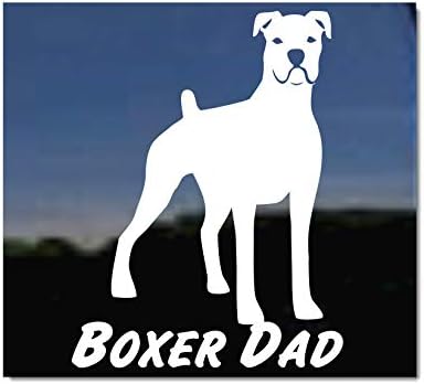 Боксер тато | Налепница за прозорец за кучиња винил бел боксер