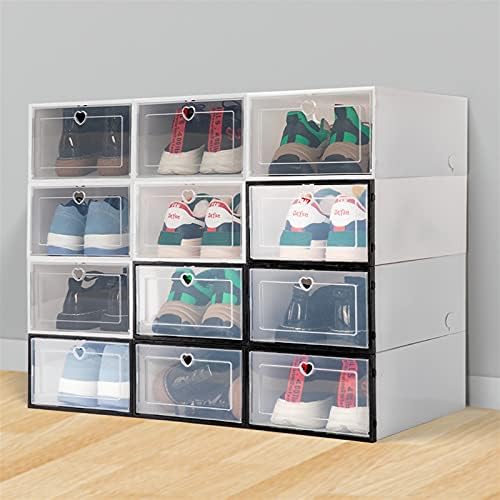 ZSFBIAO 8PCS Преклопна кутија за складирање Транспарентни кутии за чевли пластични садови за складирање чевли Организатор кутии за чевли за заштеда на простор за заште?