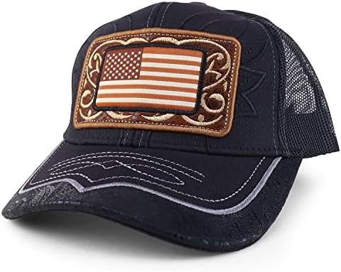 Трендовски продавница за облека во Америка во Америка со знаме на знамето извезено капаче за бејзбол капа за камиони