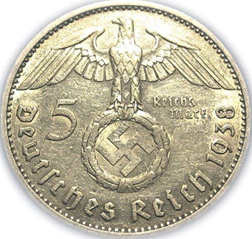 1 Автентична Историска Монета Од 5 Рајхсмарк Сребрена Нацистичка Er Доаѓа Со Сертификат За Автентичност Циркулиран Оценет од Продавачот
