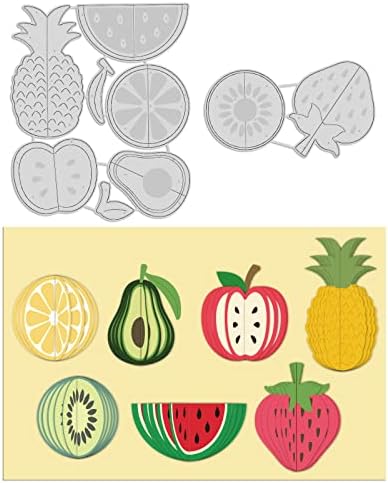 Globleland 3D лето овошје умираат исечоци и образец за вриење со лимон јагода и лубеница јаглероден челик умираат за картички за картички