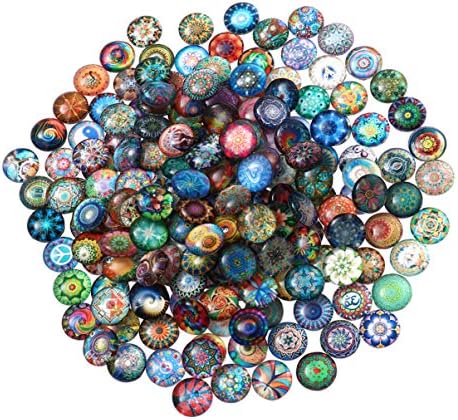Дангл обетки 200 парчиња тркалезни стаклени мозаични плочки измешани мозаични стаклени парчиња за занаетчиски накит за занаетчиски производи
