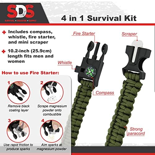 Нараквица за опстанок на SDS Survival - Зелена свирче за итни случаи, пешачење за компанијата за кампување за кампување за стартување