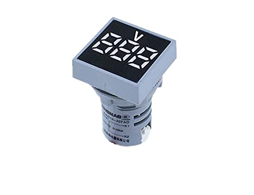 Gead 22mm мини дигитален волтметар квадрат AC 20-500V напон на напон на напон на напон, мерач на моќност LED индикатор за сила