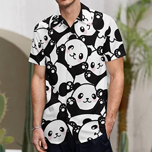 Кошули за слатки панда маички кратки ракави против графички маички за вратот- маици со маици на плажа