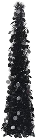 Видаксл Поп-ап вештачка елка Сјајна домашна дневна соба канцеларија градинарска теренот за одмор украс украс Божиќ декорација црна